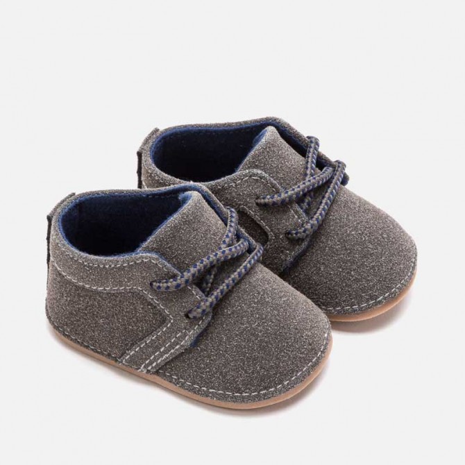 scarpe scarpine scarpette culla polacchino grigio lacci neonato baby mayoral 