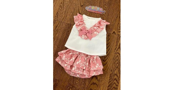 completo blusa rosa bimba neonata bambina collezione primavera estate i piccoli tesori ariano irpino grottaminarda mirabella eclano vendita online abbigliamento bambini